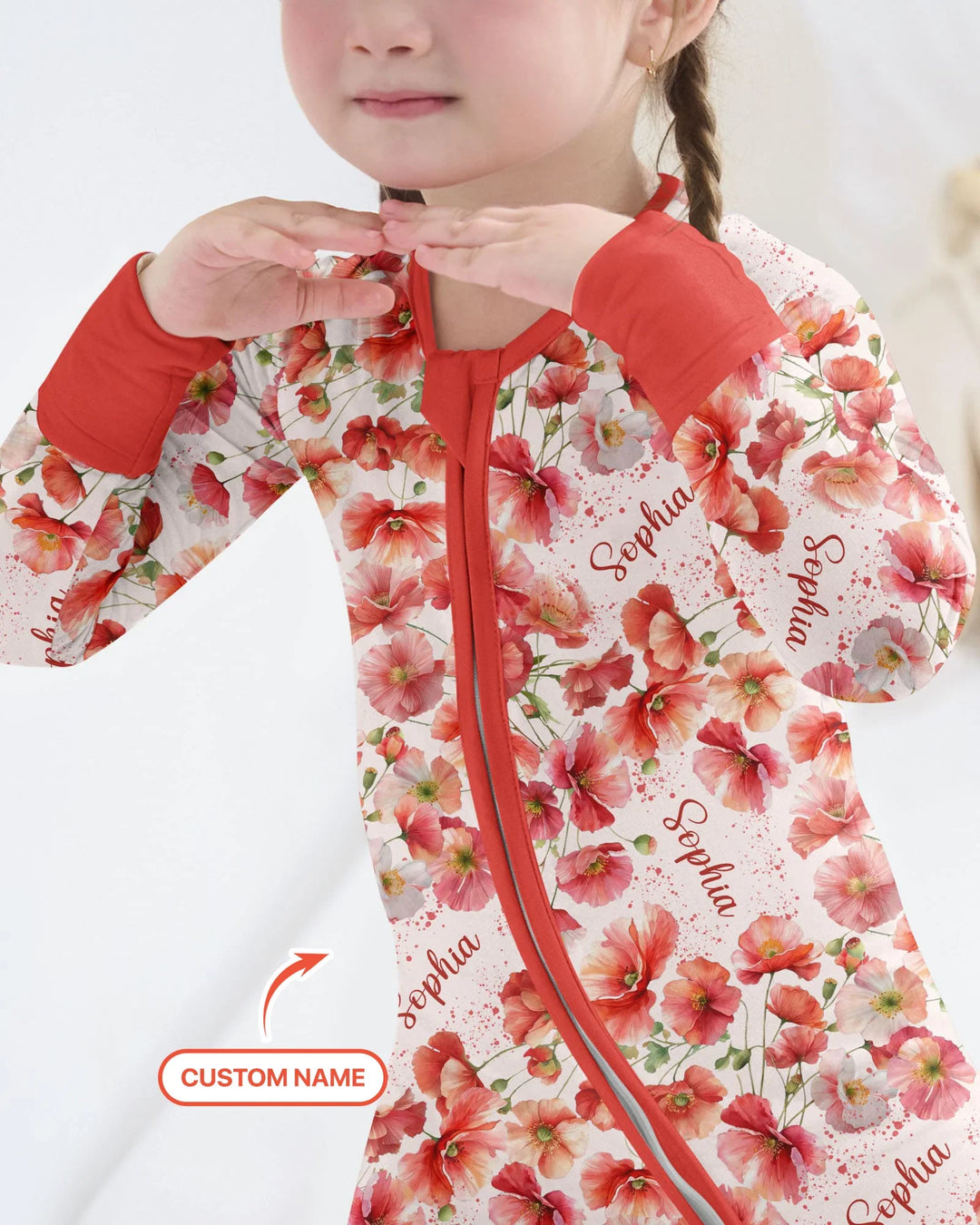 Custom Name Birth Month Flowers Bamboo Convertible Zippy