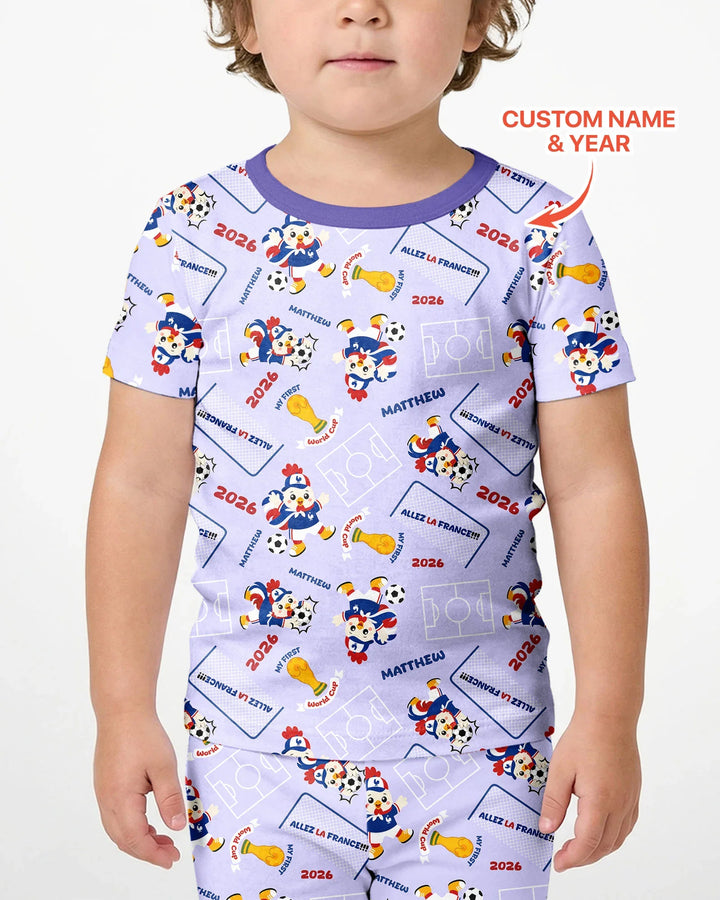 Zweiteiliges Pyjama-Set mit kurzen Ärmeln und Shorts im Sommer-Design