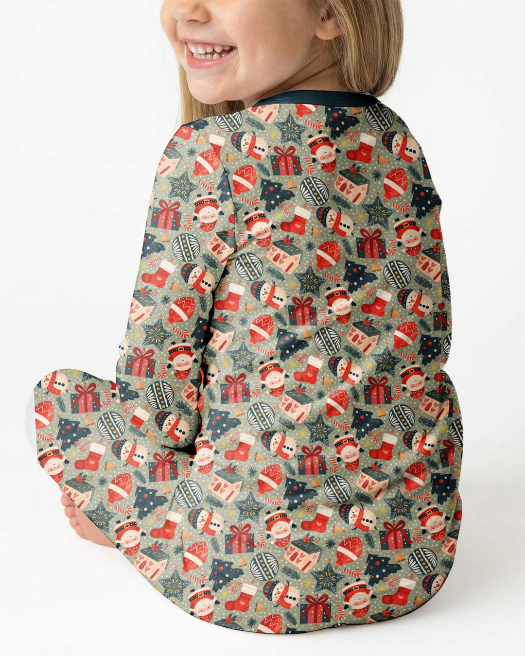 Christmas Ornaments Bamboo Two Piece Long Sleeve Pajama Set