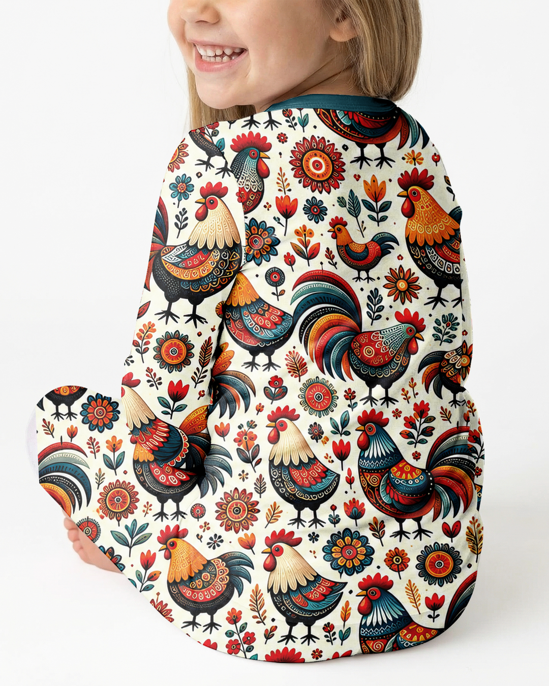 Country Chickens Bamboo Two Piece Long Sleeve Pajama Set