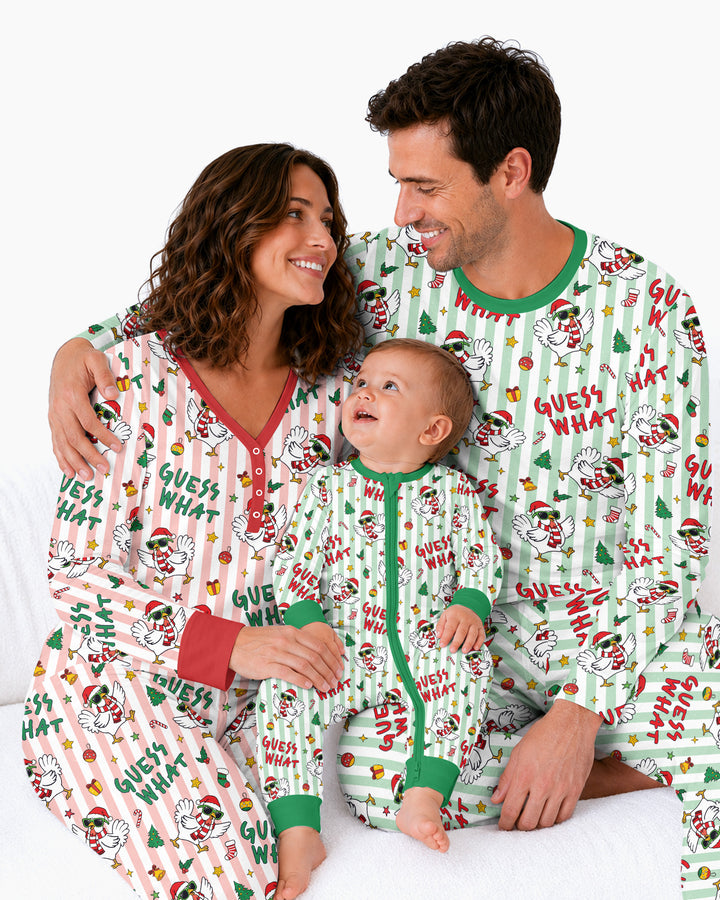 Guess What Chicken Butt Christmas Bamboo Women Pajama Set