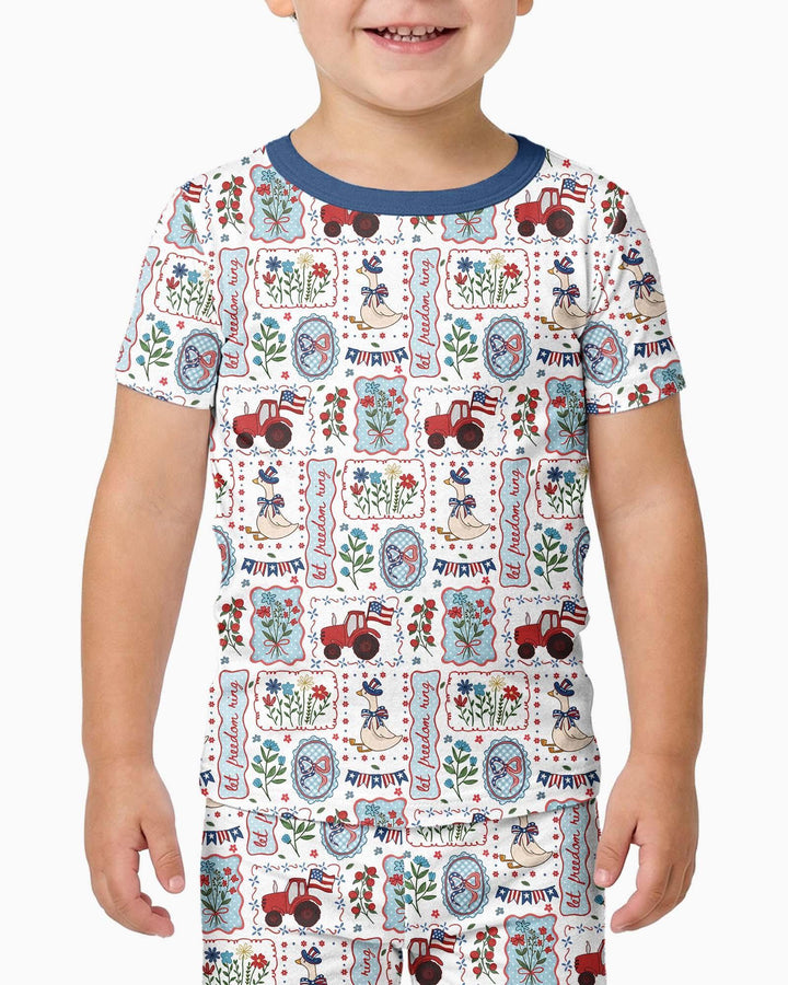 Zweiteiliges, kurzärmliges Pyjama-Set mit Marienkäfern