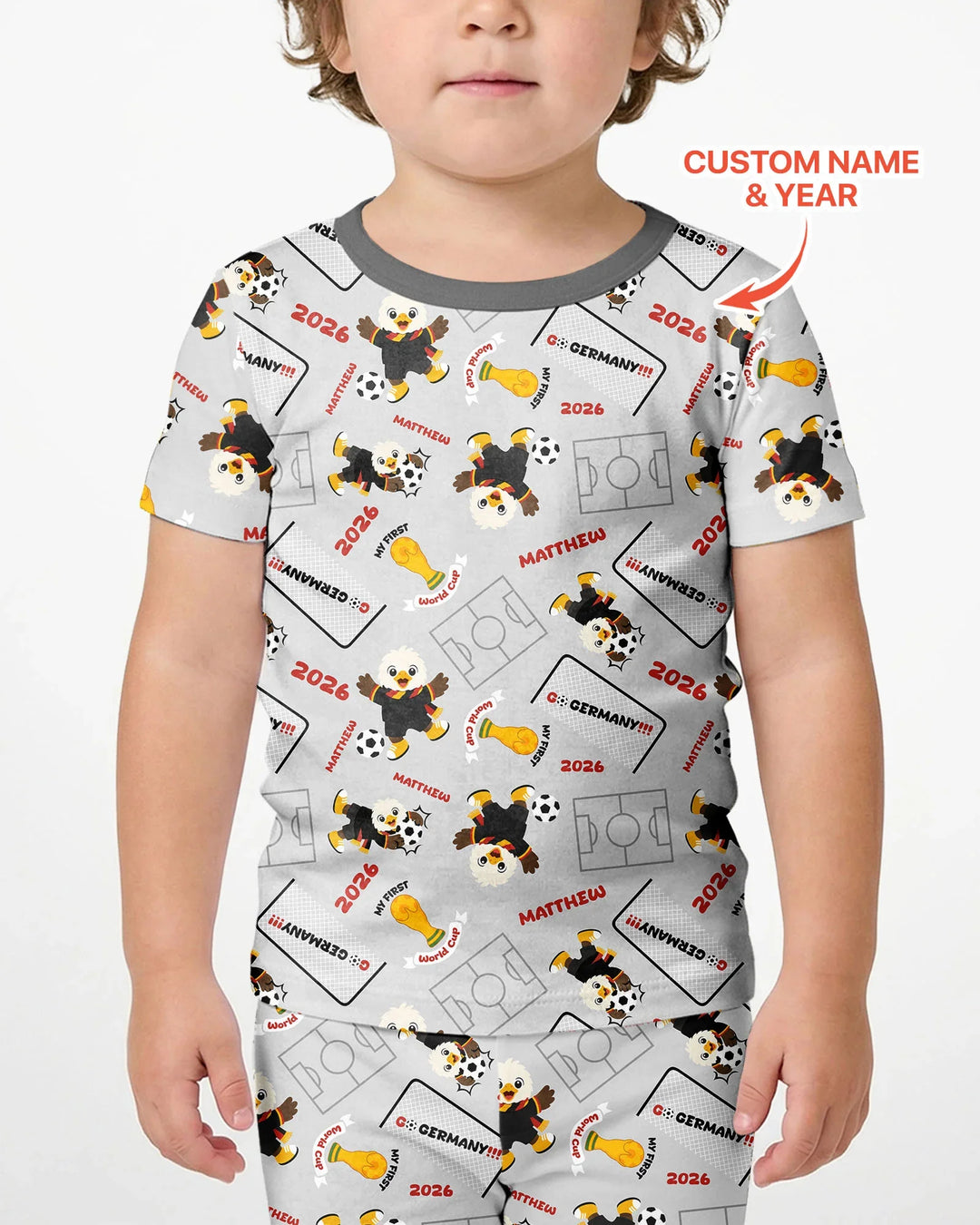 Zweiteiliges Pyjama-Set mit kurzen Ärmeln und Shorts im Sommer-Design