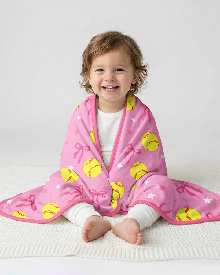 Softball Lovers Bamboo Blanket