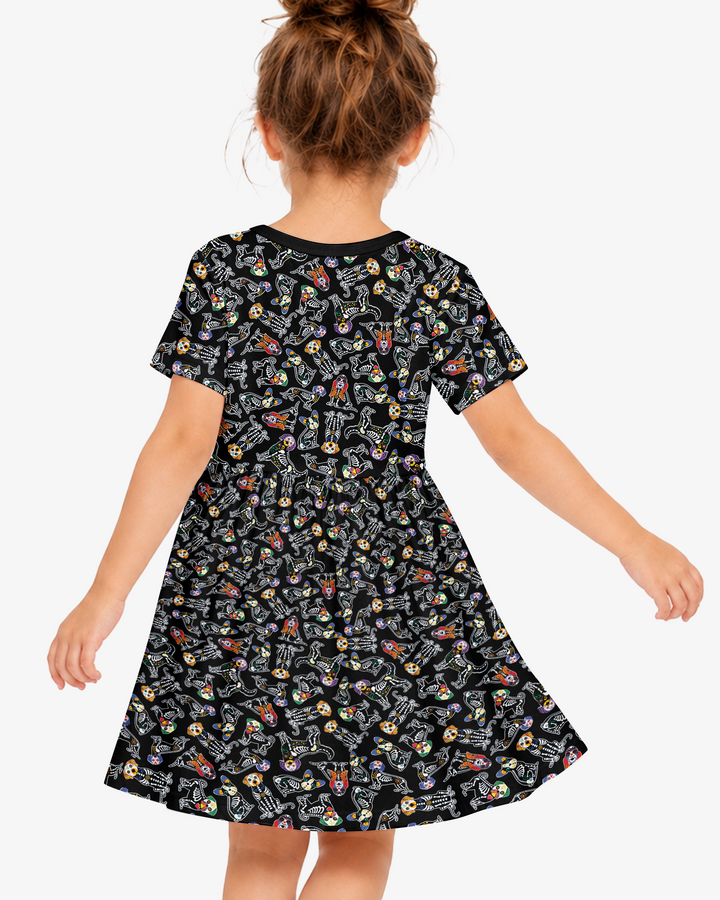 Dia De Los Muertos Doggie Bamboo Twirl Dress
