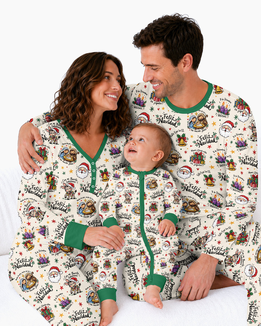 Whimsical Feliz Navidad Christmas Bamboo Women Pajama Set