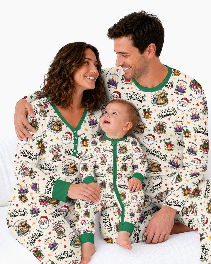 Whimsical Feliz Navidad Christmas Bamboo Women Pajama Set