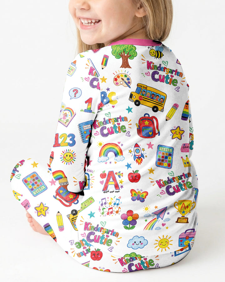 Kindergarten Cutie Bamboo Two Piece Long Sleeve Pajama Set
