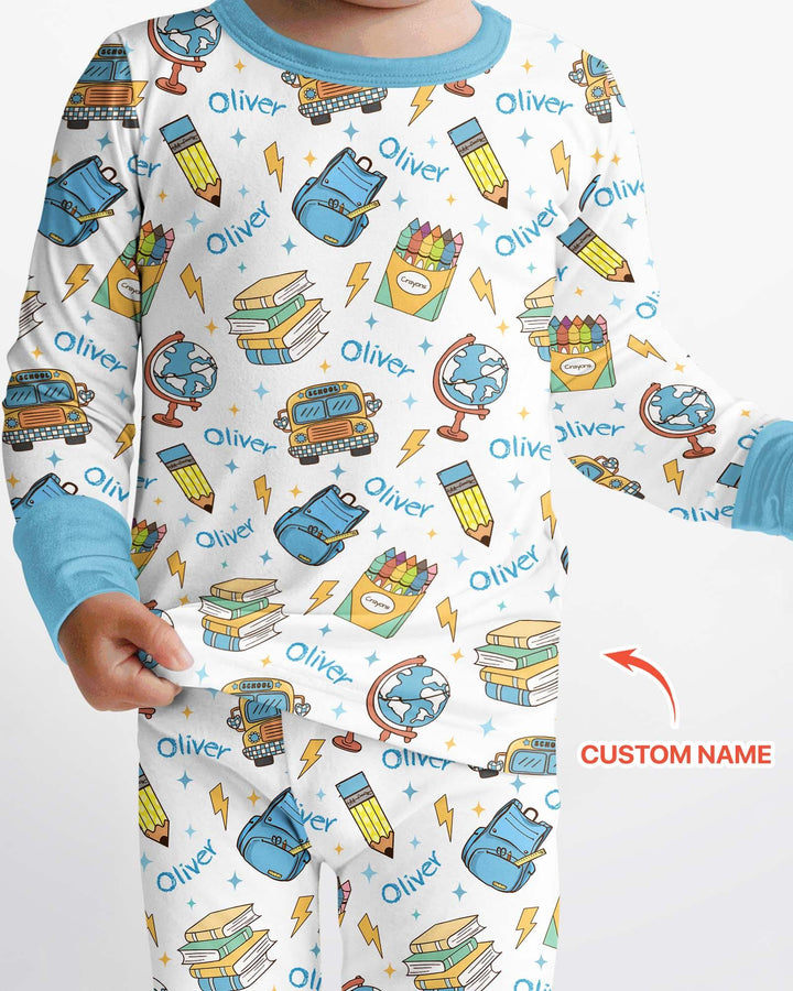 Zweiteiliges Langarm-Pyjama-Set mit Sommerfrüchten