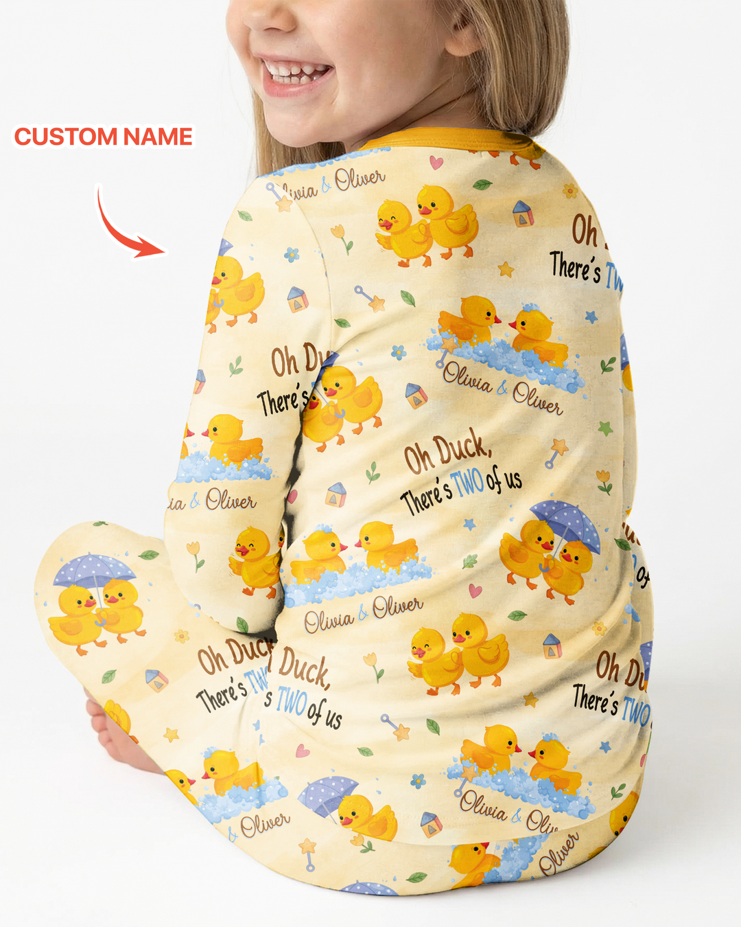 Oh Duck There's Two Of Us Twin Bamboo Two Piece Long Sleeve Pajama Set
