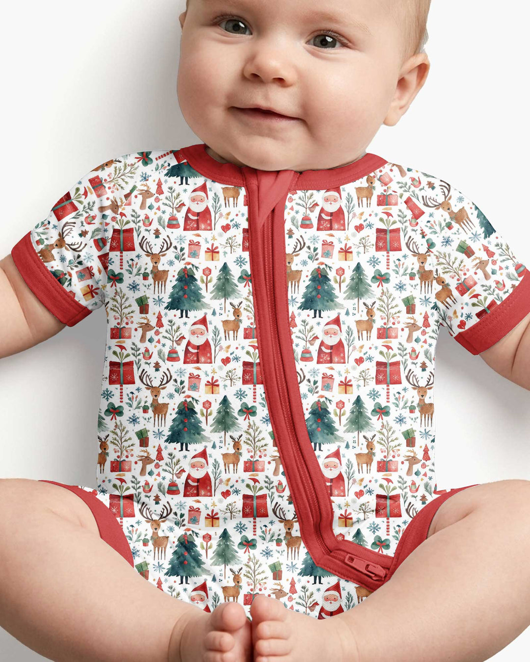 Christmas Tree Santa Bamboo Shorty Zippy