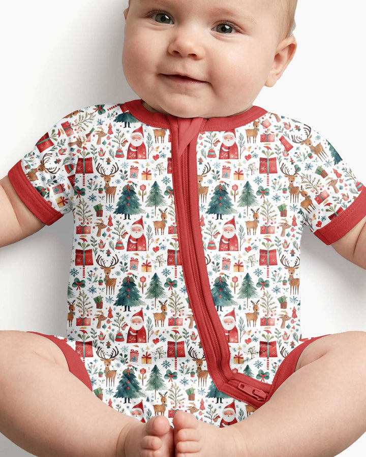 Christmas Tree Santa Bamboo Shorty Zippy