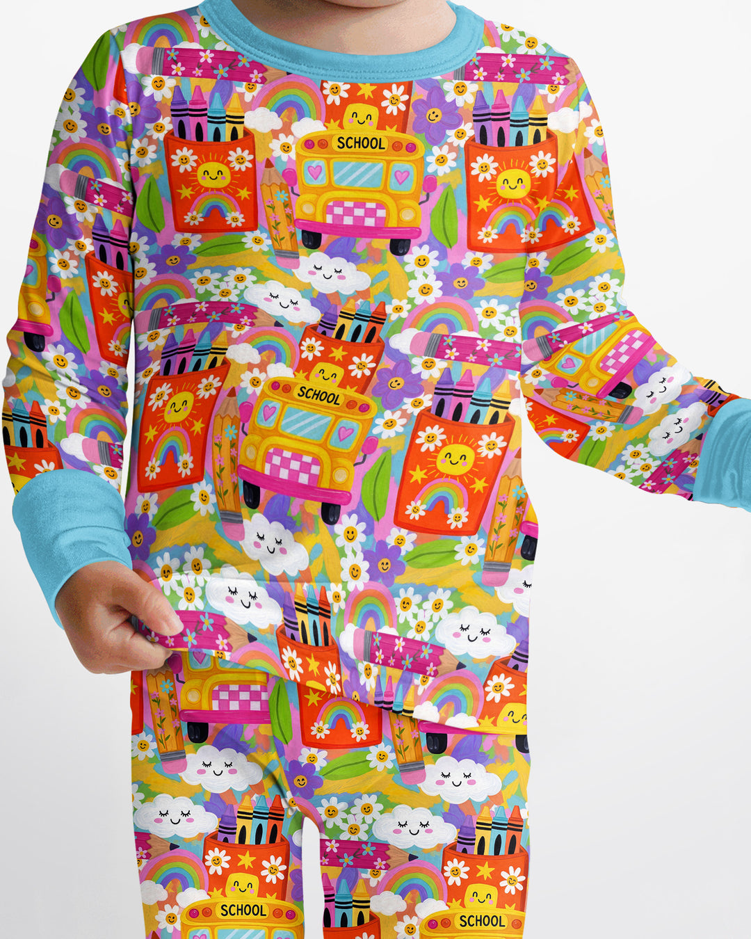 Zweiteiliges Langarm-Pyjama-Set mit Sommerfrüchten