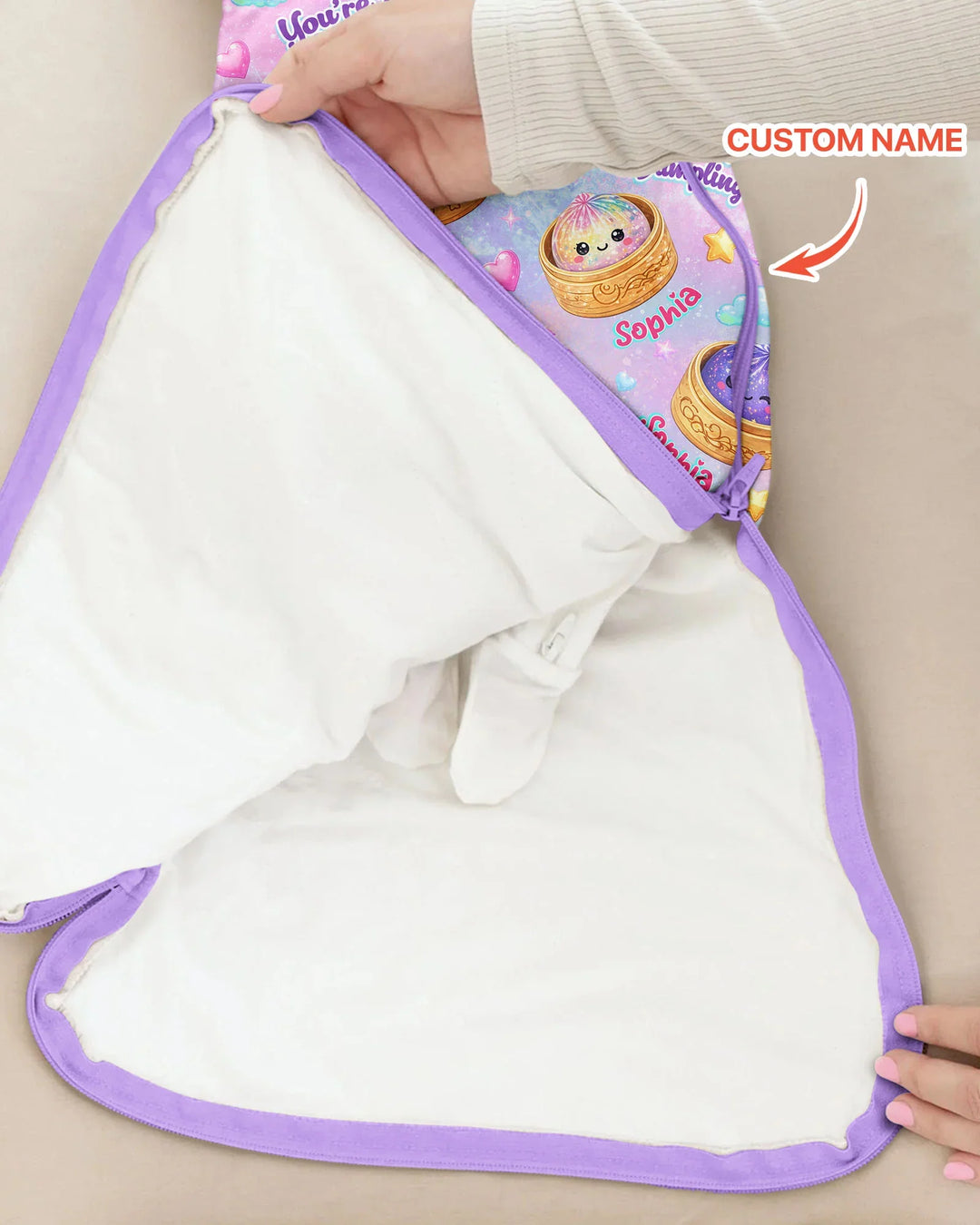 Custom Name You're A Glitter Dumpling Bamboo Sleep Bag