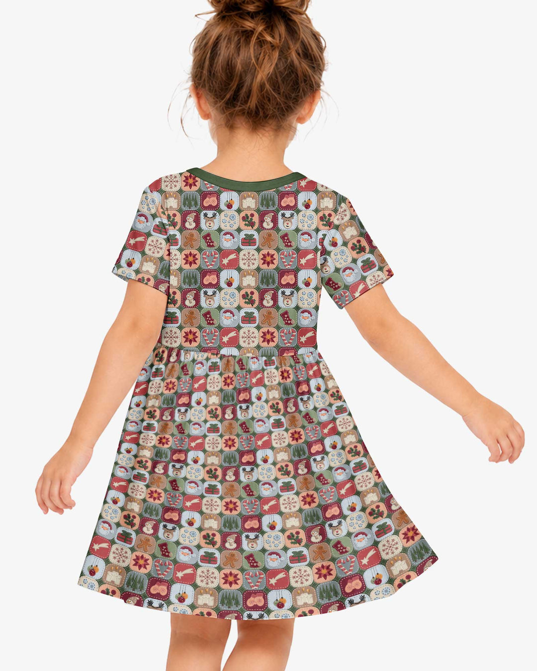 Christmas Felt Patchwork Bamboo Twirl Dress