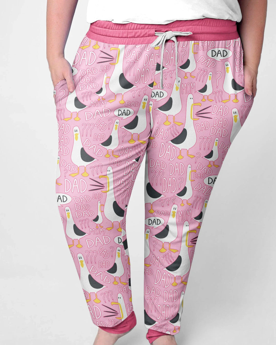 Lustiger Möwen-PAPAPA-Pyjama aus Bambus für Damen