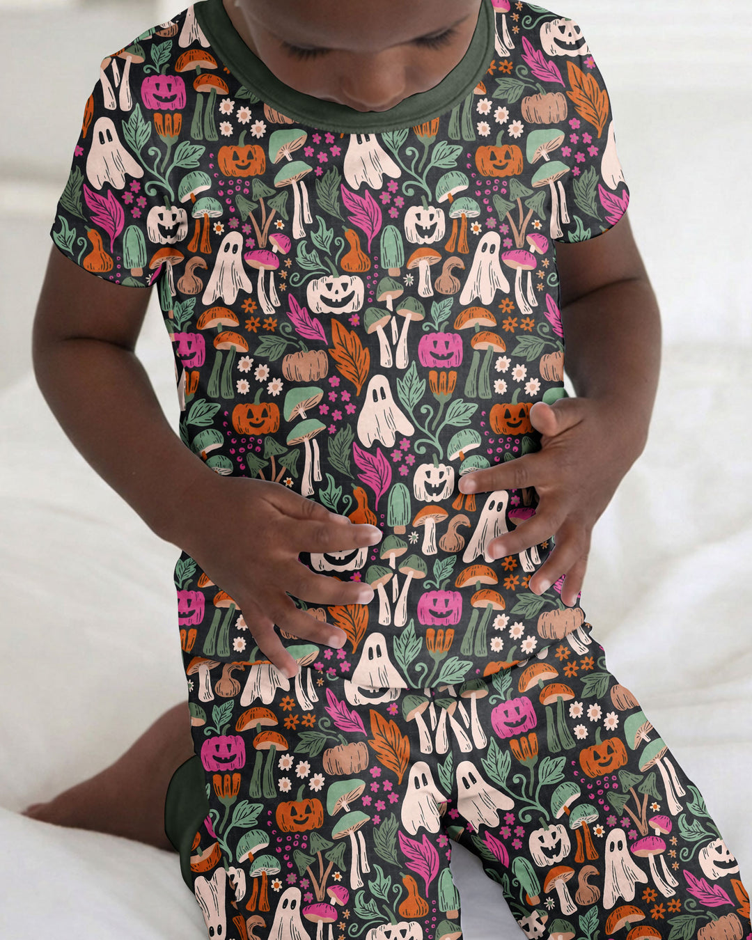 Dark Pumpkin Zona Bamboo Two Piece Short Sleeve Pajama Set