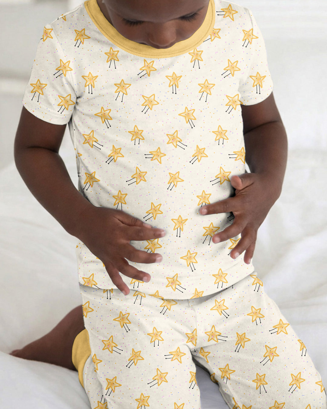 Happy Little Stars Family Matching Bamboo Two Piece Short Sleeve Pajama Set