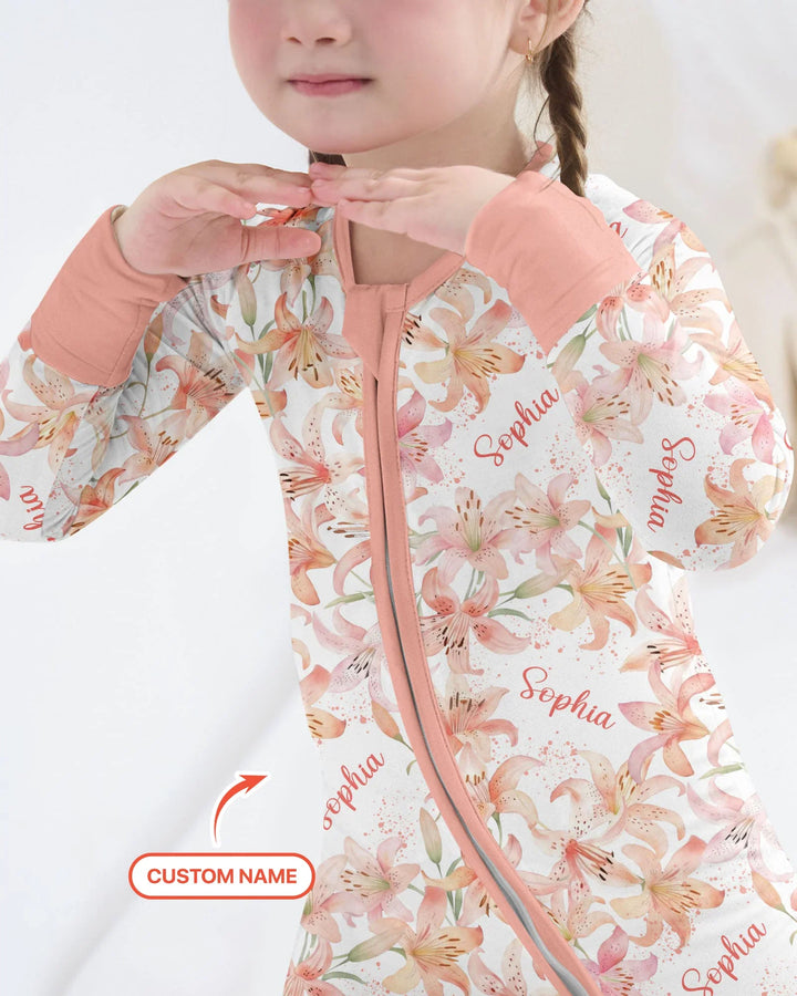 Custom Name Birth Month Flowers Bamboo Convertible Zippy