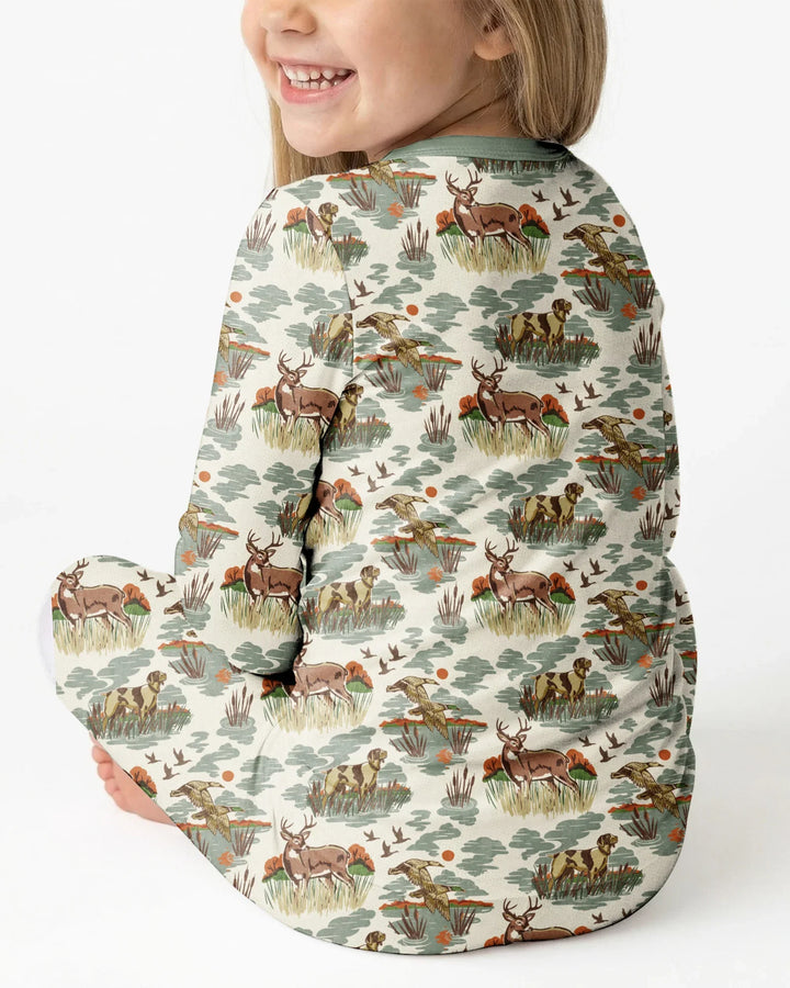 Zweiteiliges Langarm-Pyjama-Set mit Sommerfrüchten
