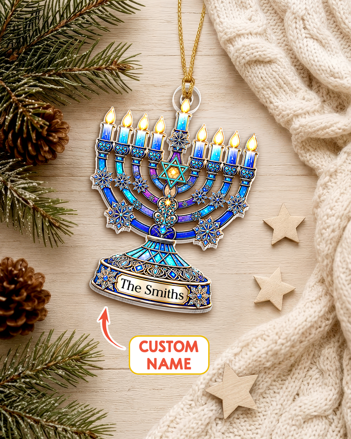 Hanukkah Menorah - Personalized Acrylic Ornament
