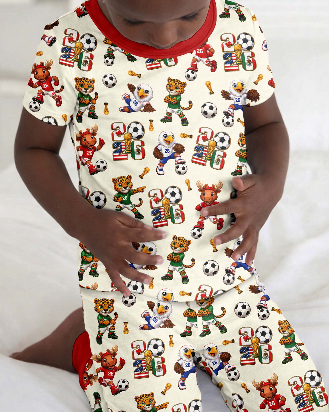 Zweiteiliges, kurzärmliges Pyjama-Set mit Marienkäfern
