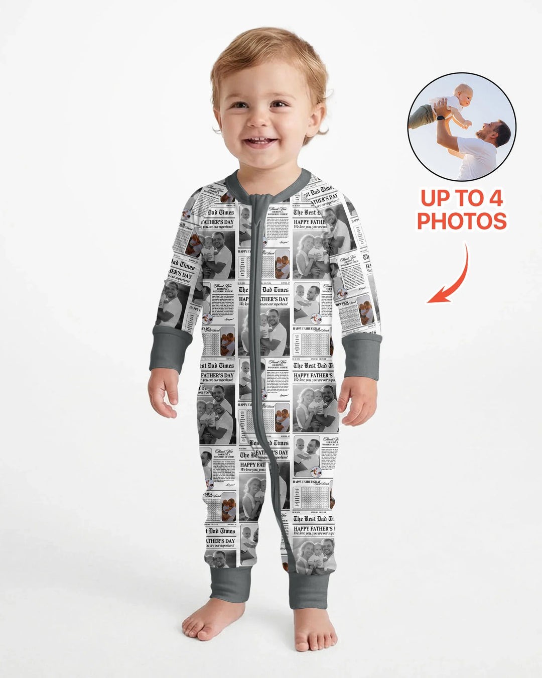 Gerippte Babykleidung mit individuellem Foto - Weich &amp; Skizzenhaft