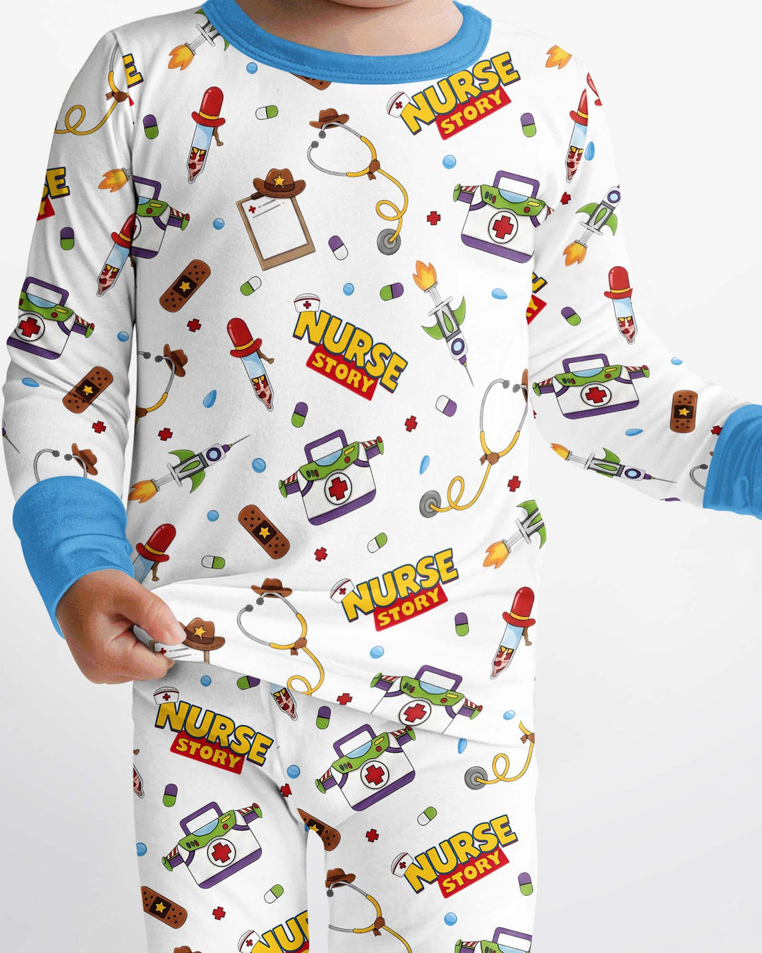 Zweiteiliges Langarm-Pyjama-Set mit Sommerfrüchten
