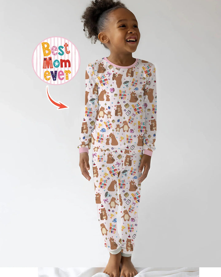 Zweiteiliges Langarm-Pyjama-Set mit Sommerfrüchten