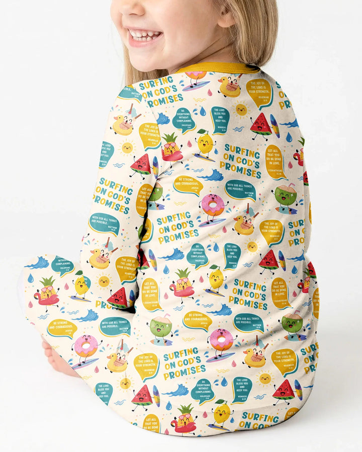 Zweiteiliges Langarm-Pyjama-Set mit Sommerfrüchten