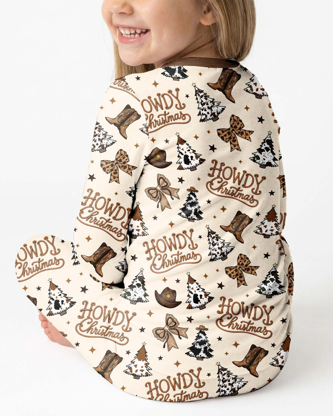 Coquette Western Howdy Christmas Bamboo Two Piece Long Sleeve Pajama Set