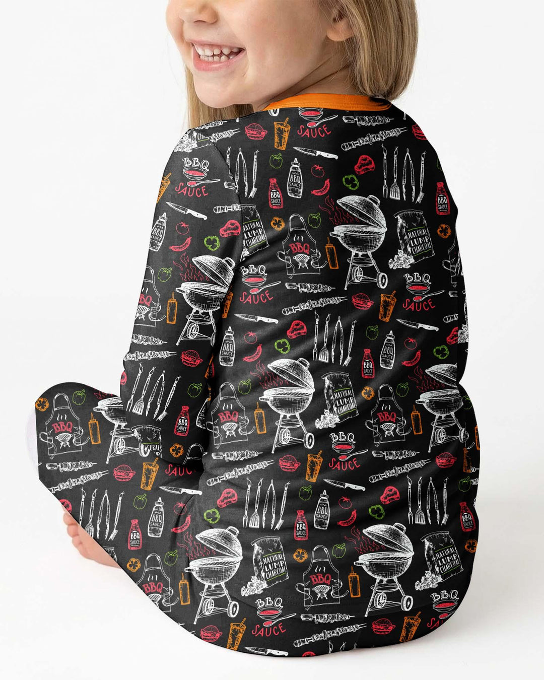 Zweiteiliges Langarm-Pyjama-Set mit Sommerfrüchten