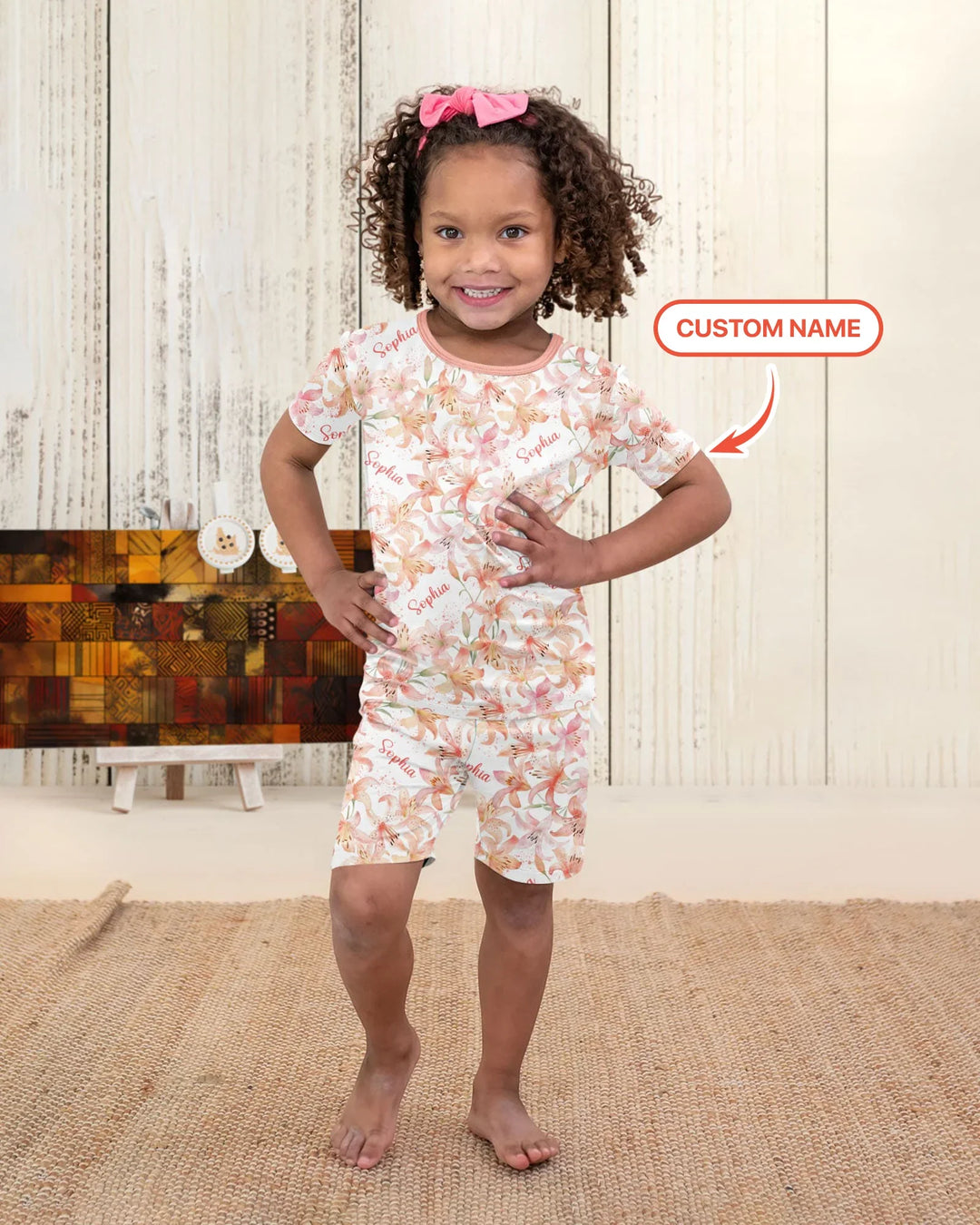 Zweiteiliges Pyjama-Set mit kurzen Ärmeln und Shorts im Sommer-Design