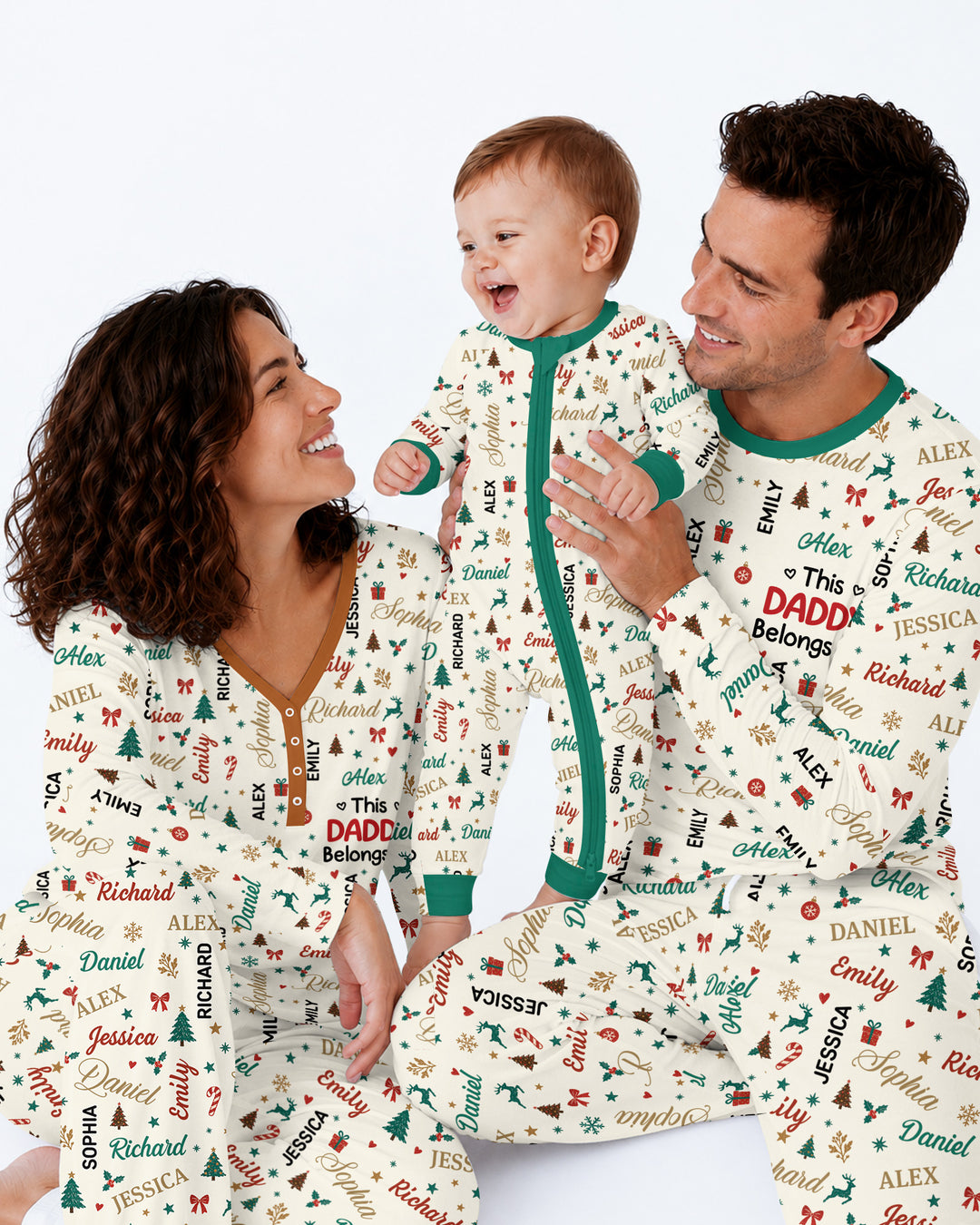 Custom Daddy Christmas Belongs To Bamboo Men's Pajama Set