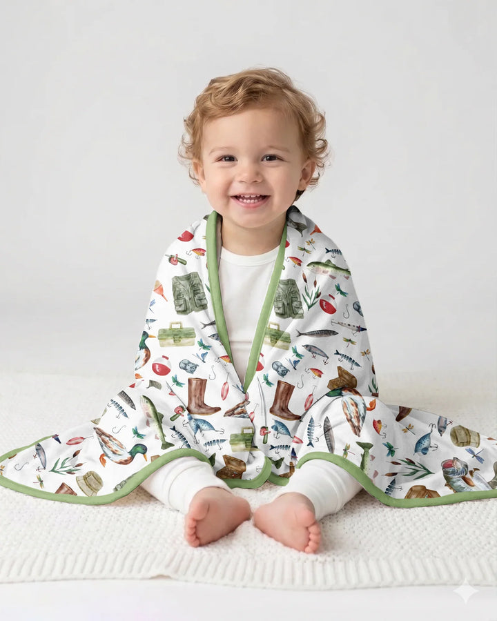 Daddy's Fishing Buddy Daddy& Me Matching Bamboo Blanket