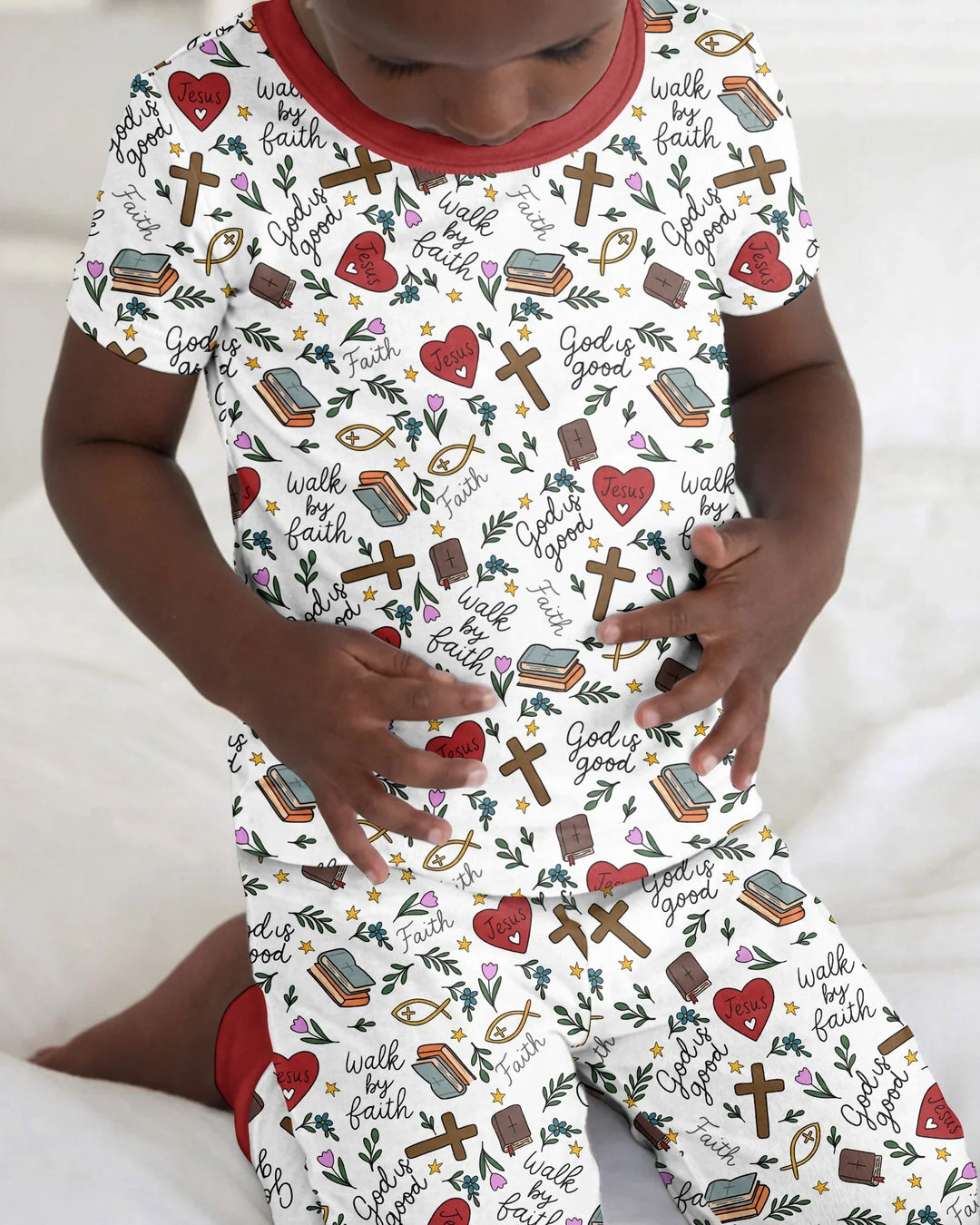 Zweiteiliges, kurzärmliges Pyjama-Set mit Marienkäfern