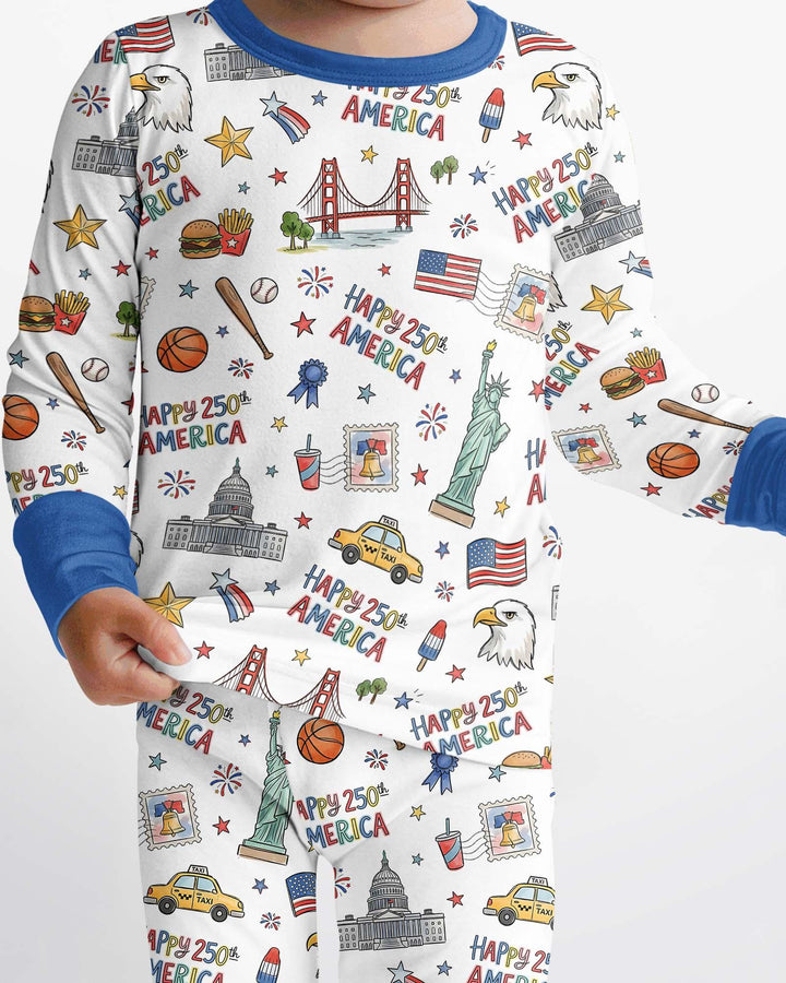 Zweiteiliges Langarm-Pyjama-Set mit Sommerfrüchten
