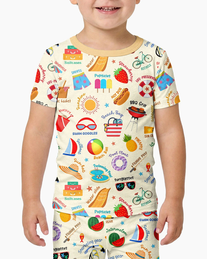 Zweiteiliges, kurzärmliges Pyjama-Set mit Marienkäfern