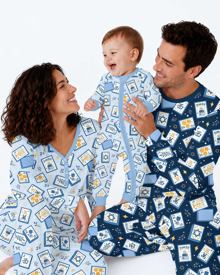 Mahjong Tov Hanukkah Family Matching Bamboo Women Pajama Set