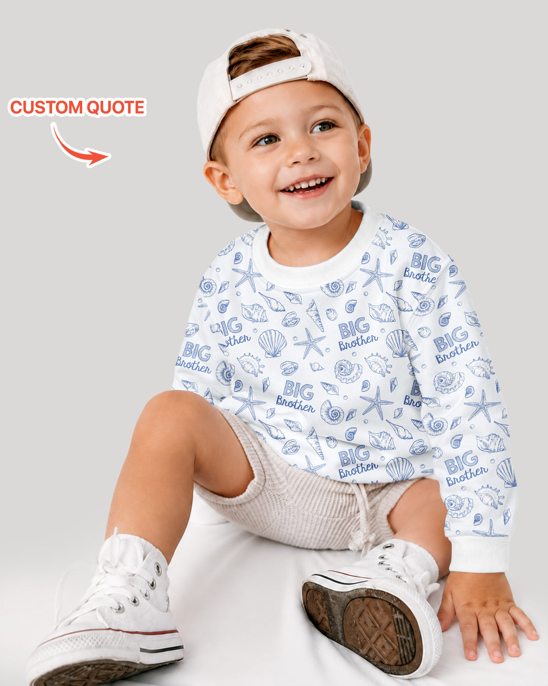 Coquette Seashell Matching Sibling Bamboo Crewneck Sweatshirt