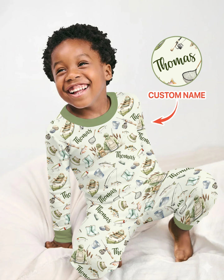 Zweiteiliges Langarm-Pyjama-Set mit Sommerfrüchten
