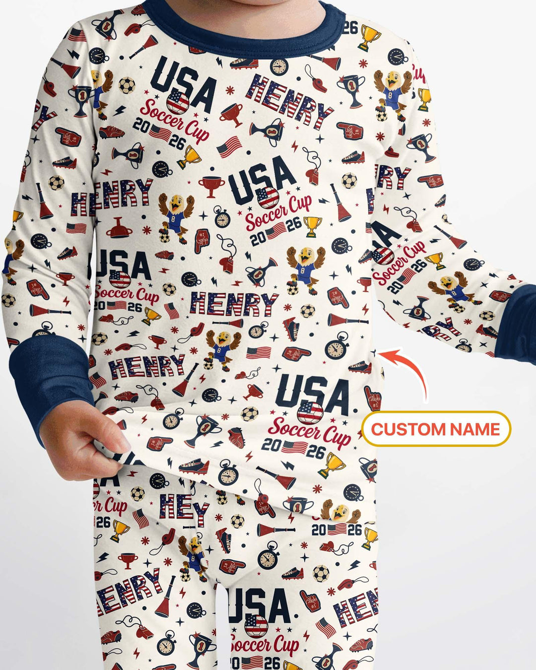 My First Soccer Cup 2026 Bamboo Two Piece Long Sleeve Pajama Set
