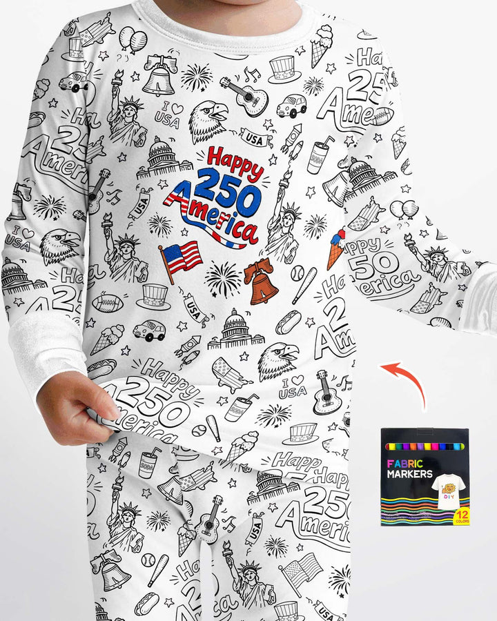 Zweiteiliges Langarm-Pyjama-Set mit Sommerfrüchten