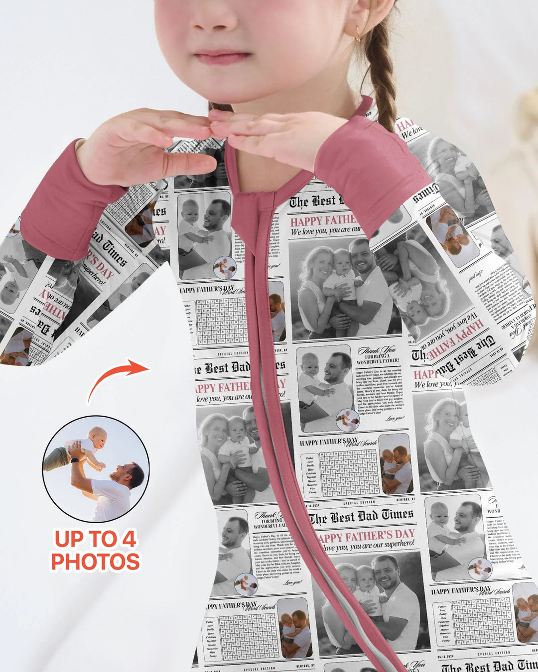 Gerippte Babykleidung mit individuellem Foto - Weich &amp; Skizzenhaft
