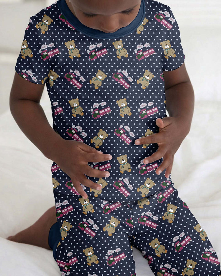 Zweiteiliges, kurzärmliges Pyjama-Set mit Marienkäfern