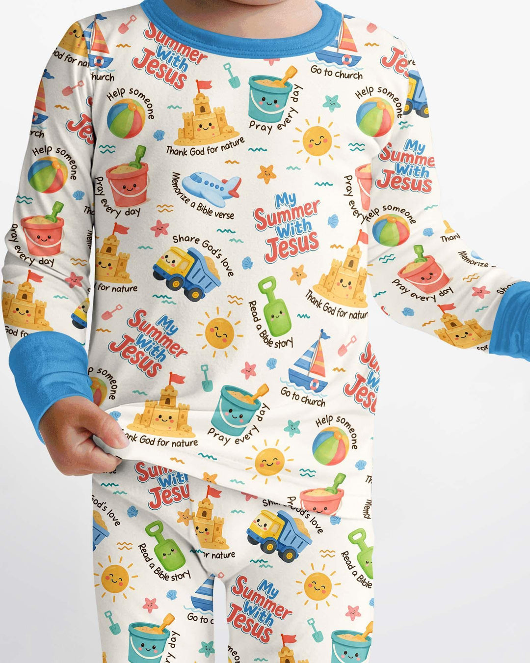 Zweiteiliges Langarm-Pyjama-Set mit Sommerfrüchten