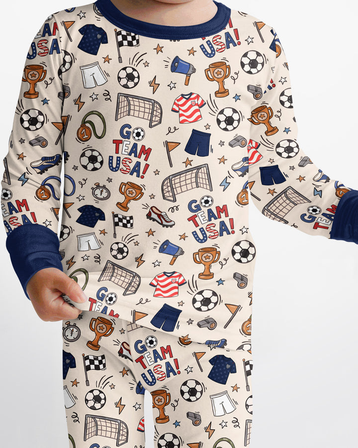 Zweiteiliges Langarm-Pyjama-Set mit Sommerfrüchten