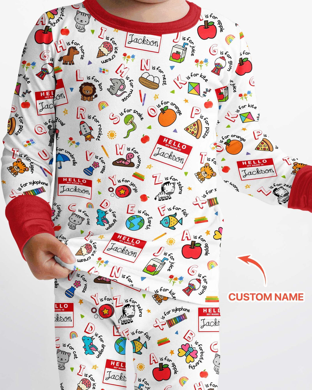 Zweiteiliges Langarm-Pyjama-Set mit Sommerfrüchten