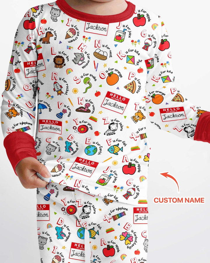 Zweiteiliges Langarm-Pyjama-Set mit Sommerfrüchten