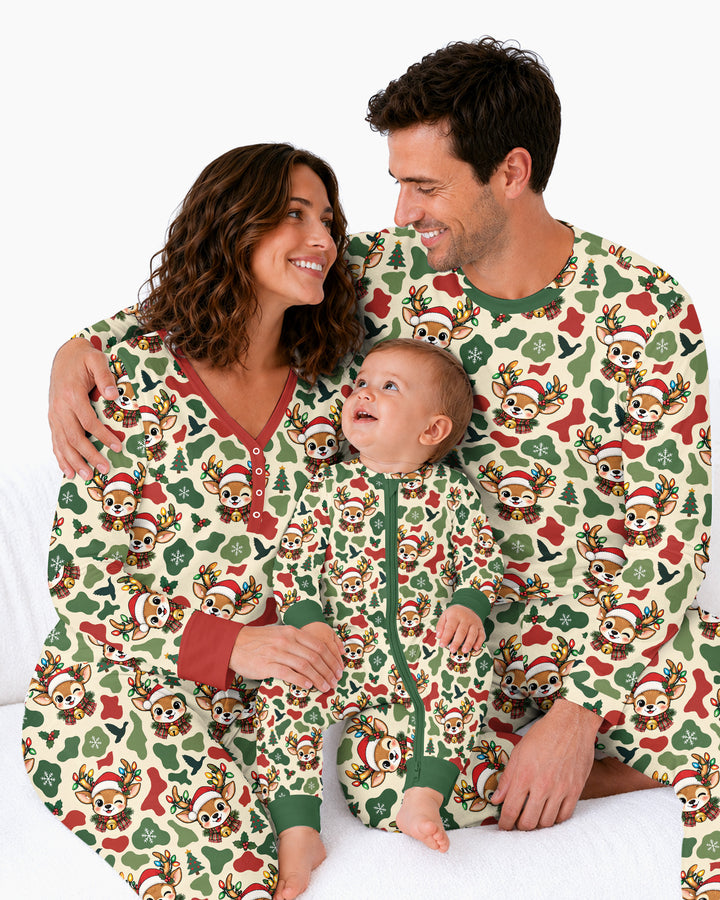 Christmas Deer Hunting Camo Bamboo Women Pajama Set